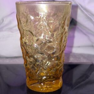 Vintage Anchor Hocking Juice Glass (4 oz) - Amber Milano Crinkle